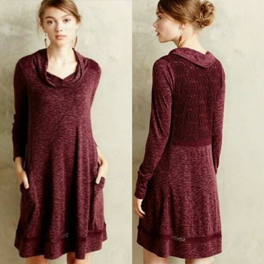 Anthro Saturday Sunday Spacedye Cowl Neck Dress M